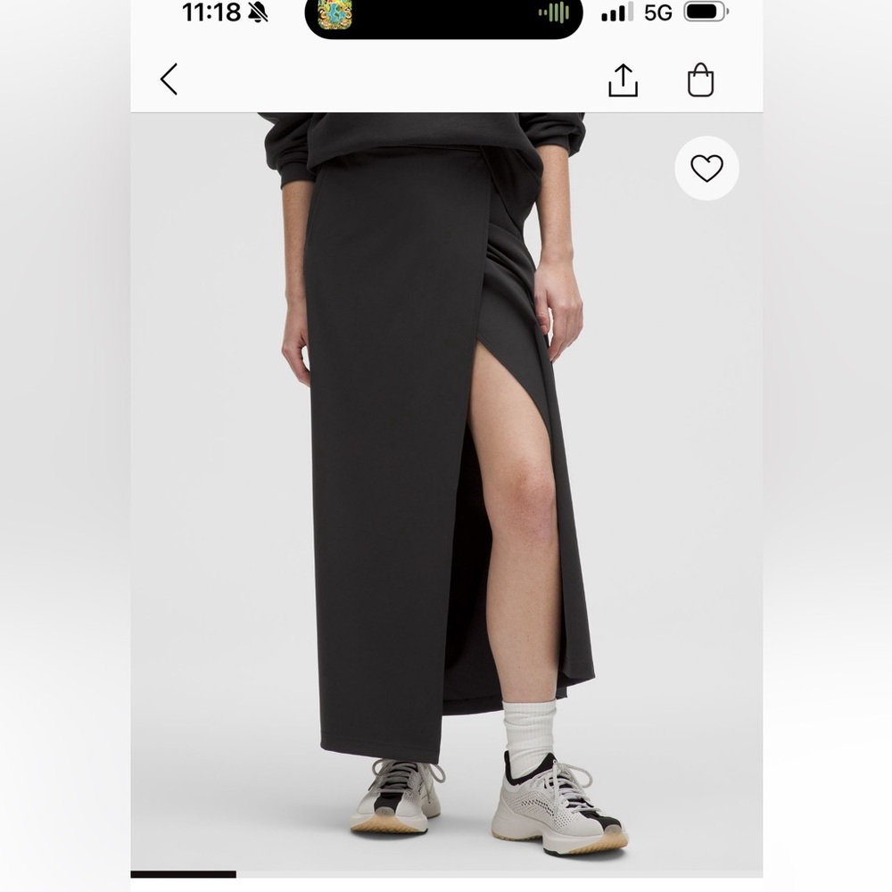 Lululemon Athletica Black Maxi Pencil Skirt with Slit